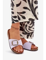 Dámske papuče s prackou na korkovej platforme - lila Zavira Dámske papuče s prackou na korkovej platforme - lila Zavira