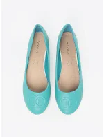 Štýlové dámske baleríny modré bez podpätku Štýlové dámske baleríny modré bez podpätku