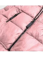 Ružová asymetrická dámska zimná bunda (8953-r) Ružová asymetrická dámska zimná bunda (8953-r)