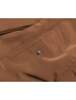 Karamelová tmavomodrá obojstranná dámska zimná bunda (2M-21508)