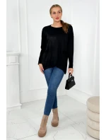Sveter s prednými vreckami čierny Sveter s prednými vreckami čierny