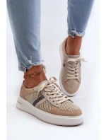 Dámské kožené tenisky D&A model 21659731 béžové - S.Barski