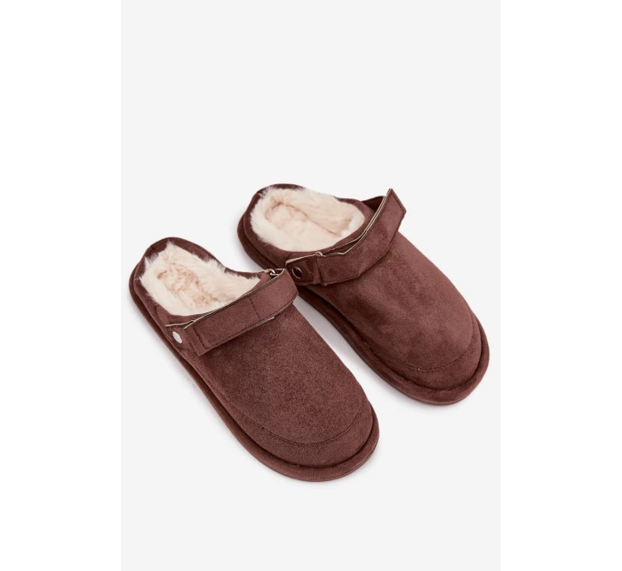 Kapcie Damskie Z Paskiem Ocieplane Futerkiem Czekoladowe Rilena Kapcie Damskie Z Paskiem Ocieplane Futerkiem Czekoladowe Rilena