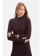B299 Rebrované midi šaty s asymetrickým pásom - tmavá čokoláda B299 Rebrované midi šaty s asymetrickým pásom - tmavá čokoláda