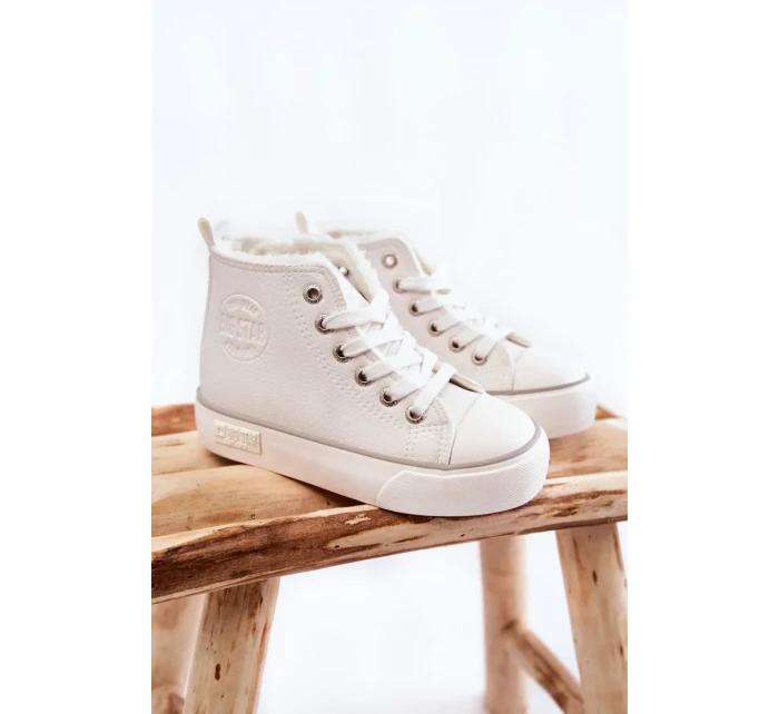 Detské vysoké tenisky so zipsom Big Star KK374227 White