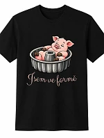 Pánske bavlnené tričko s potlačou - I AM IN FORM - čierne