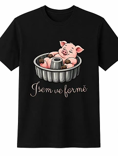 Pánske bavlnené tričko s potlačou - I AM IN FORM - čierne