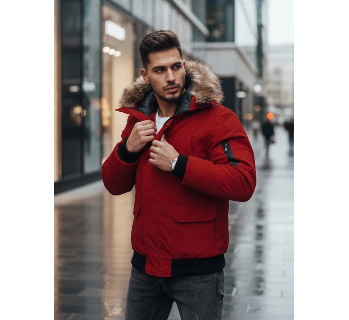 Pánská zimní bunda bordó Dstreet model 21966679 - FashionStreet Pánská zimní bunda bordó Dstreet model 21966679 - FashionStreet