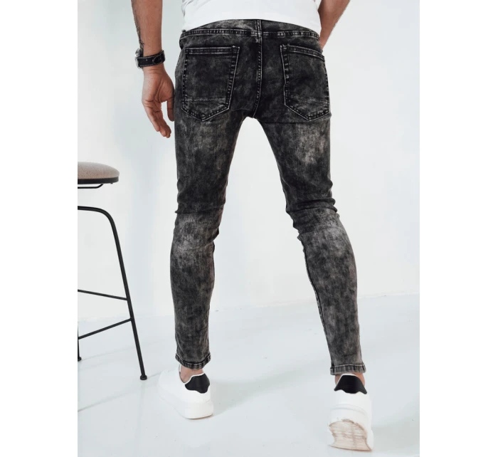 Pánske čierne džínsové nohavice FashionStreet UX4146