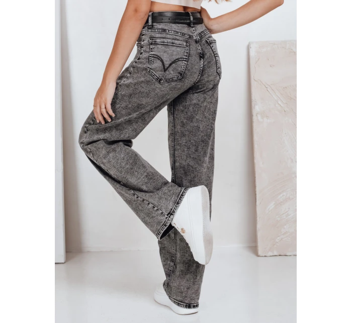 Dámske široké čierne džínsy Dstreet UY2747