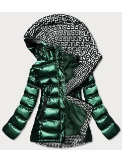 Dámska zelená prešívaná bunda s kapucňou (xw817x)