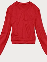 Dámska tenká krátka mikina v červenej farbe (8B938-18)