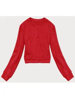 Dámska tenká červená krátka mikina (8B938-18)