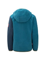 Detská fleecová bunda s kapucňou Trollkids Aurlandsfjord Blue/Green (466-104)