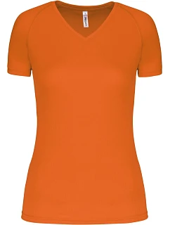 Kariban ProAct PA 477 Dámske športové tričko s výstrihom do V 20.P477 fluorescenčná oranžová