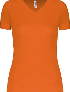 Kariban ProAct PA 477 Dámske športové tričko s výstrihom do V 20.P477 fluorescenčná oranžová