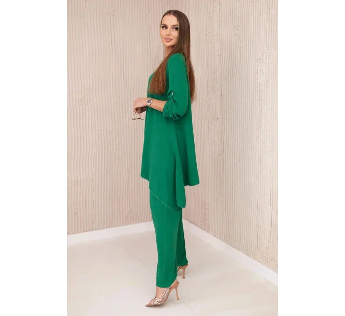 Súprava blúzka + nohavice s príveskom zelená