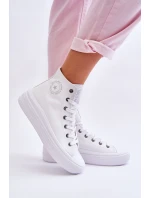 Damskie Wysokie Trampki Materiałowe Big Star LL274A183 Białe