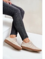 Nízké dámské semišové tenisky béžové model 21679949 - Zazoo Nízké dámské semišové tenisky béžové model 21679949 - Zazoo