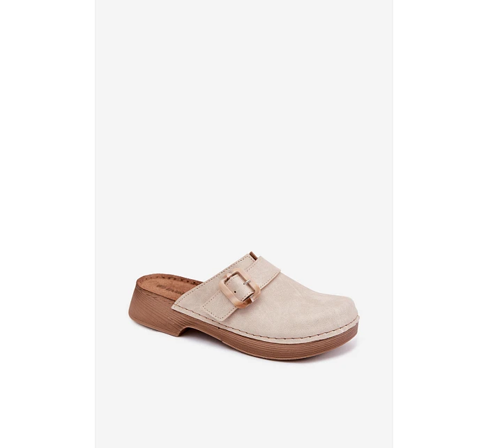 Dámské chodaki s přezkou Inblu TF000003 Světle béžové