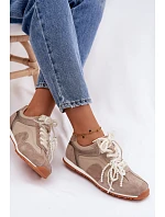 Kožené semišové dámské tenisky Big Star model 22100153 béžové - Big Star Shoes