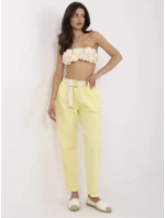 Kalhoty DHJ SP model 20969374 světle žluté - FPrice Kalhoty DHJ SP model 20969374 světle žluté - FPrice
