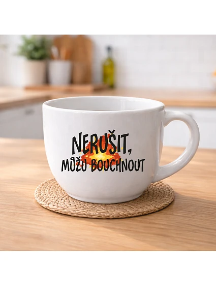 NERUŠIŤ, MOŽNO BÚCHNUŤ. – keramický hrnček 400 ml