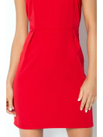 Dámske spoločenské šaty Madlen bez rukávov krátke červené - Červená - Numoco
