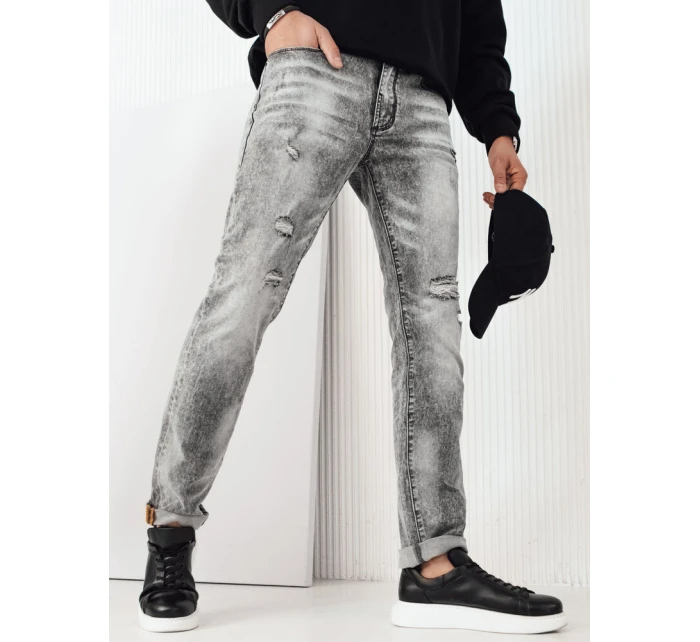 Pánske sivé džínsové nohavice FashionStreet UX4133