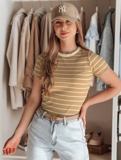 LINESS dámska pruhovaná základná ťavia košeľa FashionStreet RY2819