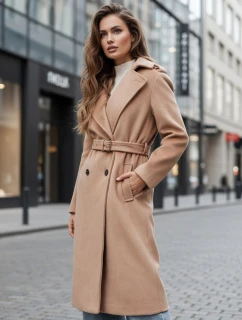 Dámský zimní kabát classic camel Dstreet model 21995114 - FashionStreet