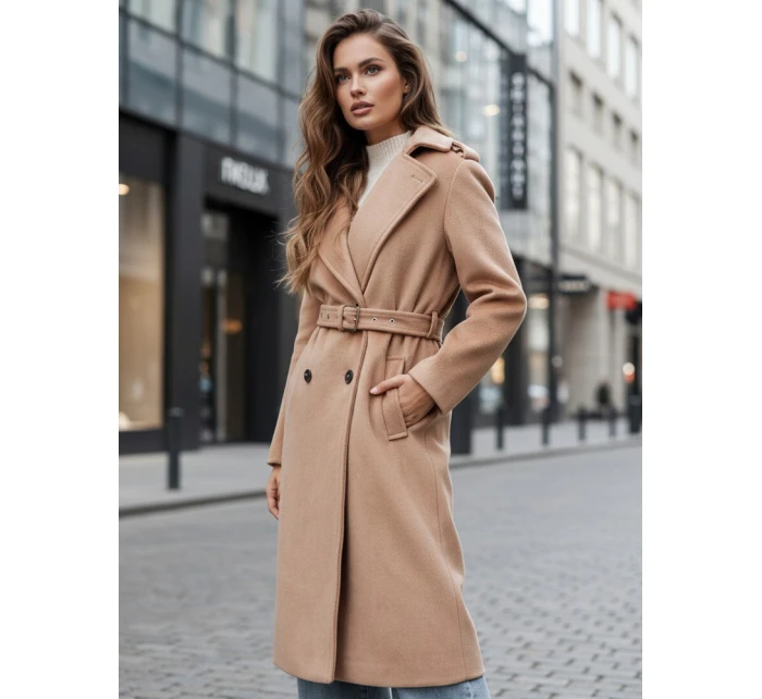 Dámský zimní kabát classic camel Dstreet model 21995114 - FashionStreet