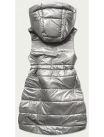 Lesklá vesta v grafitovej farbe s kapucňou (B9732-70) Lesklá vesta v grafitovej farbe s kapucňou (B9732-70)