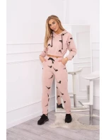 Sada s potlačou pištole tmavo púdrovo ružová