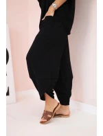 Viskózová blúzka + nohavice čierna Viskózová blúzka + nohavice čierna