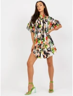 Sukienka DHJ SK czarno zielony model 21110873 - FPrice Sukienka DHJ SK czarno zielony model 21110873 - FPrice