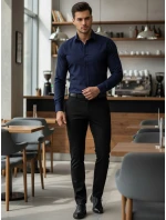 Pánska elegantná tmavomodrá košeľa FashionStreet DX2477