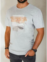 Pánske sivé tričko s potlačou FashionStreet RX5488