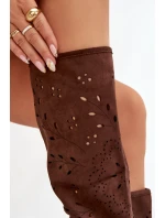 dámské vysoké boty na čokoládové model 21821933 - Boto