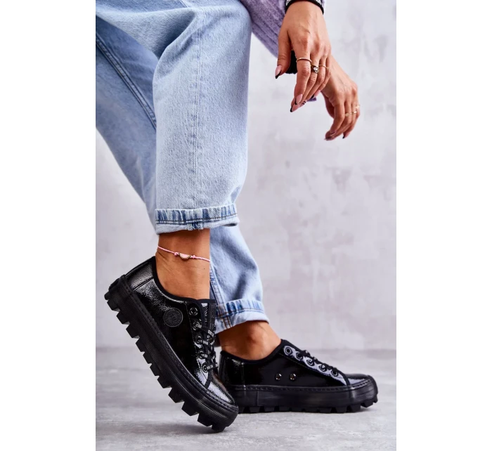 Módní lakované tenisky Big Star KK274044 Černá