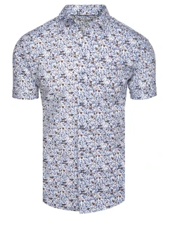 Pánske vzorované tričko s krátkym rukávom biele FashionStreet KX1075