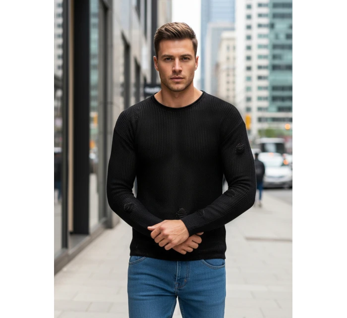 Pánsky čierny sveter FashionStreet WX2312z