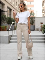 Jeansy damskie z paskiem beżowe model 22136231 - FashionStreet