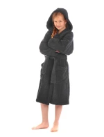 Detský župan Athena s kapucňou 9116 antracit - Vestis