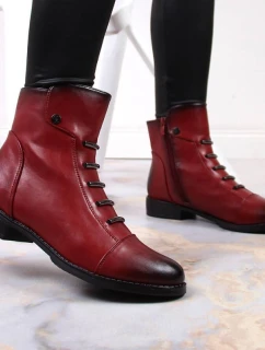 Jezzi W JEZ52G zateplené zdobené čižmy červené