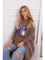 Halenka s oversize potiskem mocca Halenka s oversize potiskem mocca