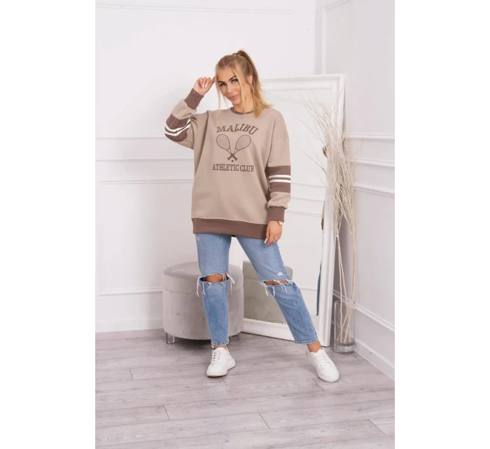 Zateplená mikina Malibu tmavo béžová+mocca