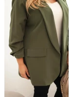 Dámske elegantné Plus veľkosť sako Khaki