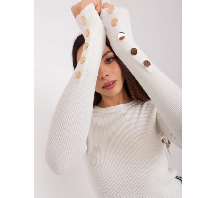 Sweter PM SW model 18909279 ecru - FPrice Sweter PM SW model 18909279 ecru - FPrice