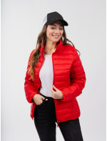 Dámska prešívaná bunda s kapucňou GLANO - červená